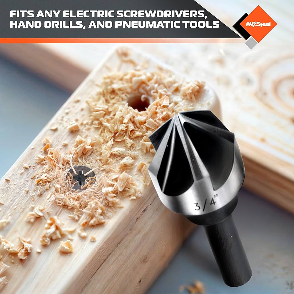 A-SLOT　A-COUNTER AV Steel Countersink Drill Bit Set, Countersink Bit, HSS4241